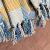 Andie Cotton Throw - Yellow and Light Blue