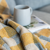 Andie Cotton Throw - Yellow and Light Blue