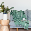 Arden Cotton Slub Throw in Sage