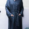 Organic Bamboo Robe in Navy