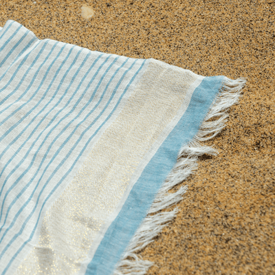 Cotton Fouta Towel - Blue Stripe