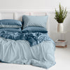 Organic Bamboo Reversible Quilt Cover Set - Blue Mirage and Arctic Blue