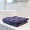 Ribbed Hand Towels in Deep Blue