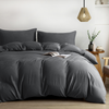 Bamboo Stone Washed Quilt Cover Set in Charcoal